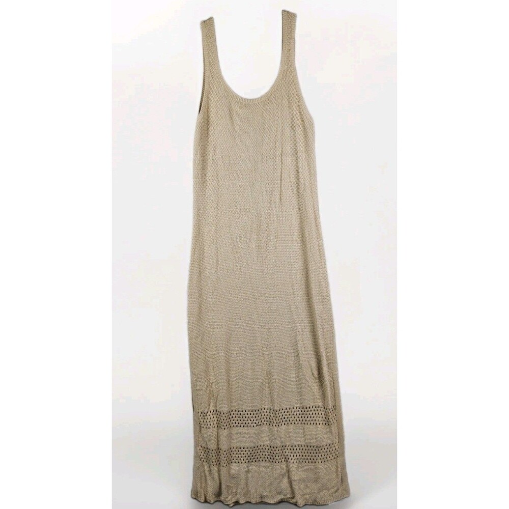 Seafolly Women's Beachedit Sleeveless Terrain Knit Dress Sand Size M $148